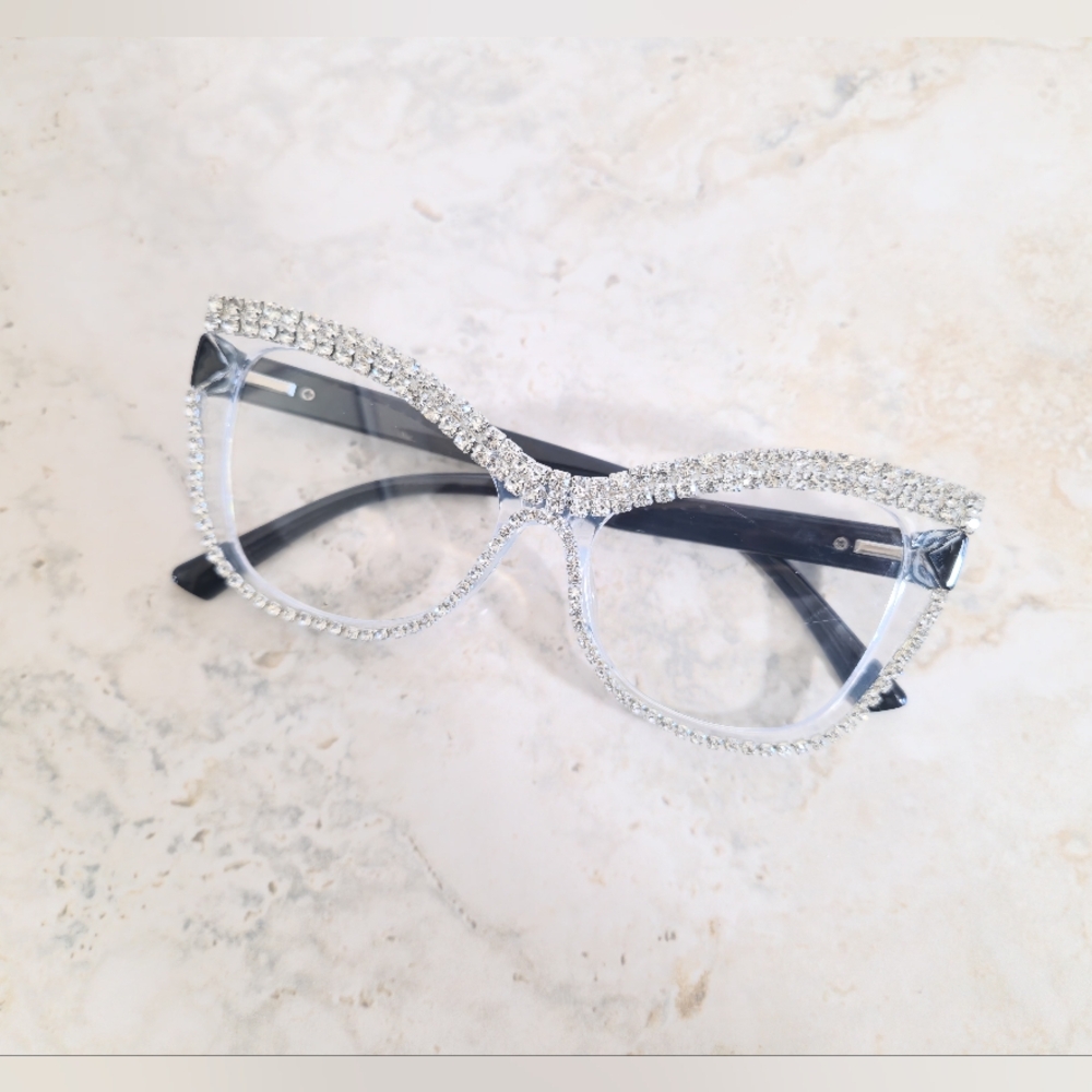 🆕️Exclusive Silver Rhinestone Glasses - Picture 2 of 4